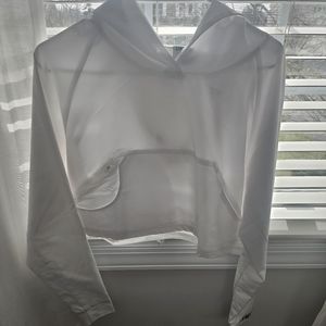 Gymshark windbreaker material cropped hoodie